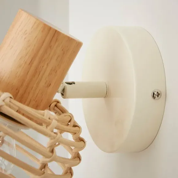 Adjustable Wall Light - Natural, Rattan