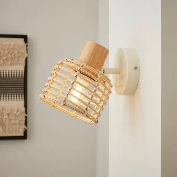 Adjustable Wall Light - Natural, Rattan image
