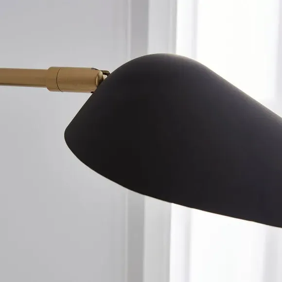 Adjustable Wall Light with Plug - Black