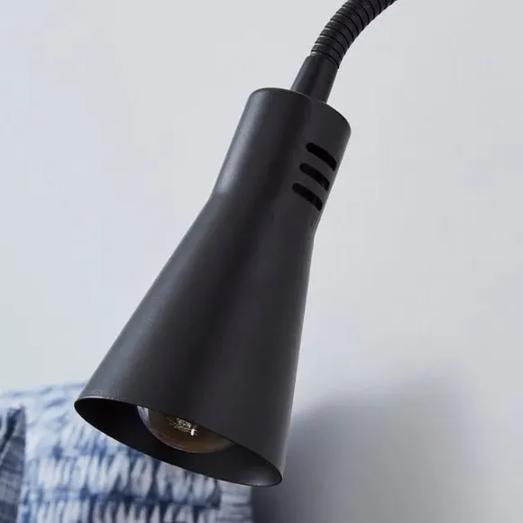 Adjustable Wall Light with Plug - Black, Steel
