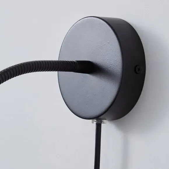 Adjustable Wall Light with Plug - Black, Steel