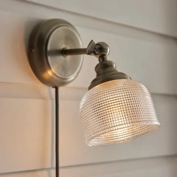 Adjustable Wall Light with Plug - Clear, Glass image