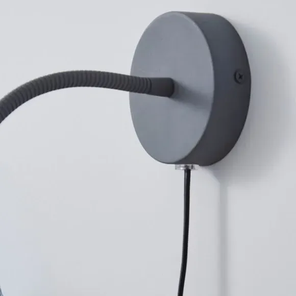 Adjustable Wall Light with Plug - Grey, Steel