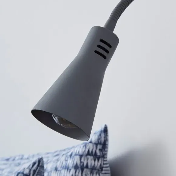 Adjustable Wall Light with Plug - Grey, Steel