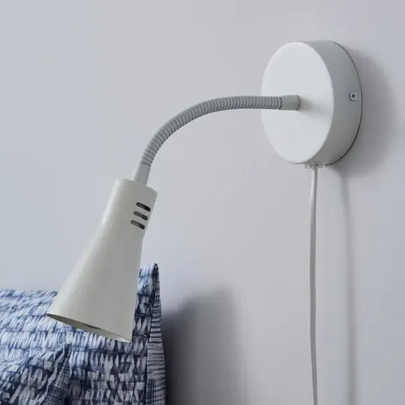 Adjustable Wall Light with Plug - Ivory, Steel