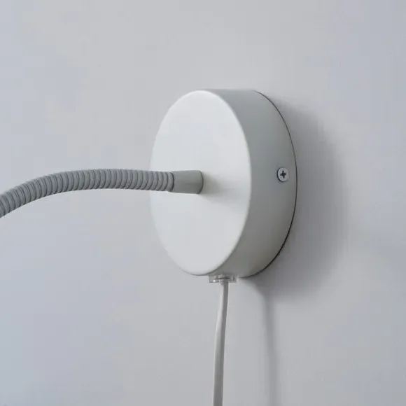 Adjustable Wall Light with Plug - Ivory, Steel