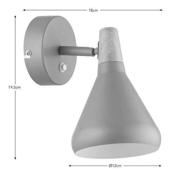 Adjustable Wall Light with Switch - Clay, Metal