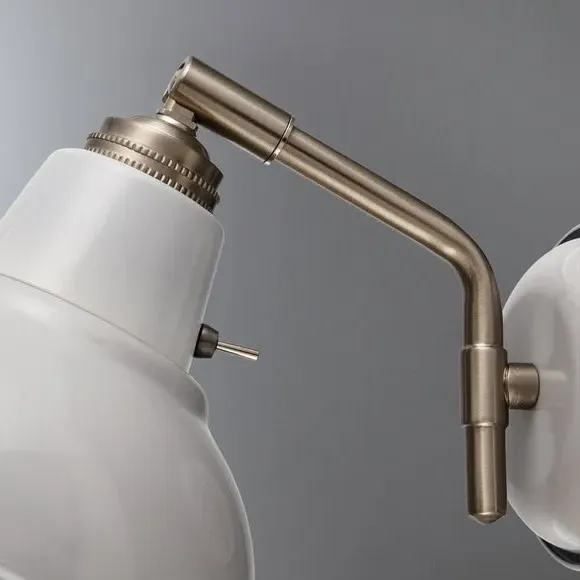 Adjustable Wall Light with Switch - Dove, Metal