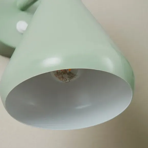 Adjustable Wall Light with Switch - Green, Metal
