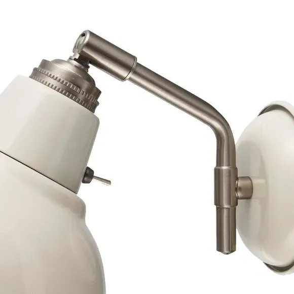 Adjustable Wall Light with Switch - Ivory, Metal