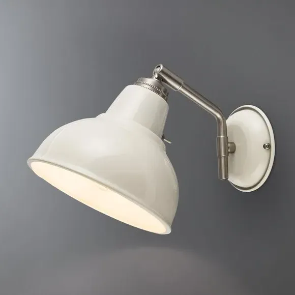 Adjustable Wall Light with Switch - Ivory, Metal