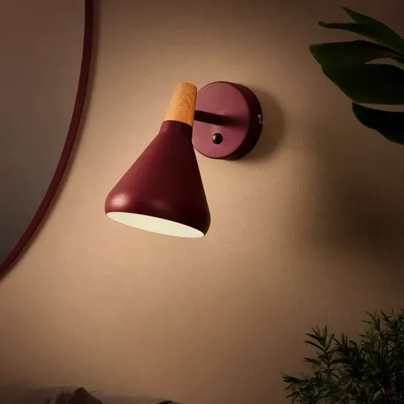 Adjustable Wall Light with Switch - Mulberry, Metal