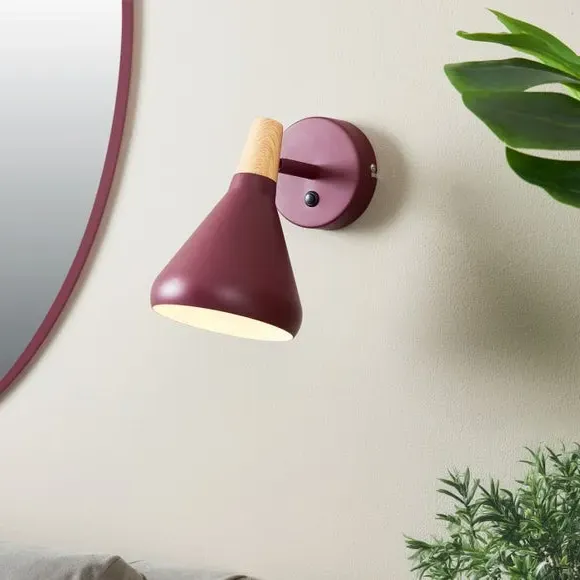 Adjustable Wall Light with Switch - Mulberry, Metal
