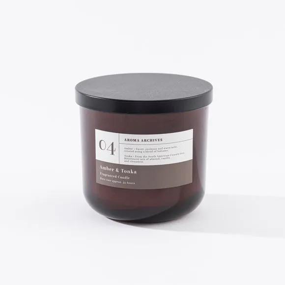 Amber & Tonka Scented Candle - Brown