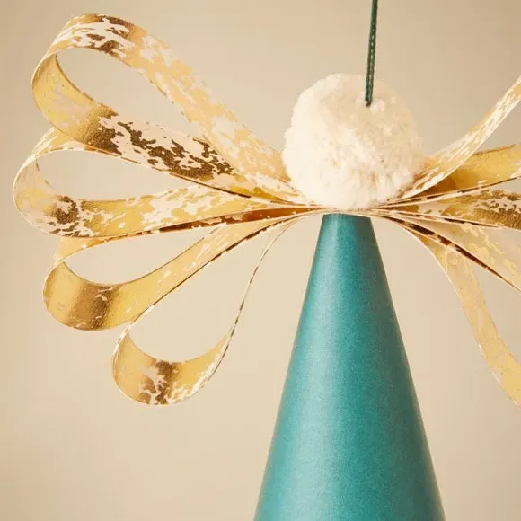 Angel Hanging Decoration - Blue, Paper