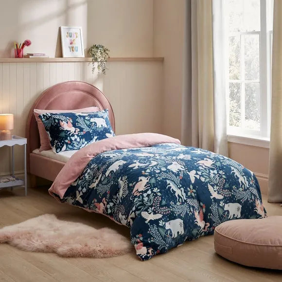 Animal Duvet Cover Set - Navy, Fleece