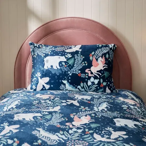 Animal Duvet Cover Set - Navy, Fleece