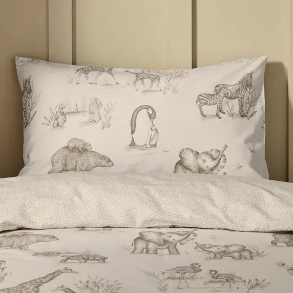 Animal Print Duvet Cover Set - Natural, Cotton