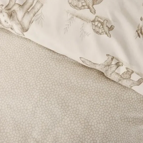 Animal Print Duvet Cover Set - Natural, Cotton