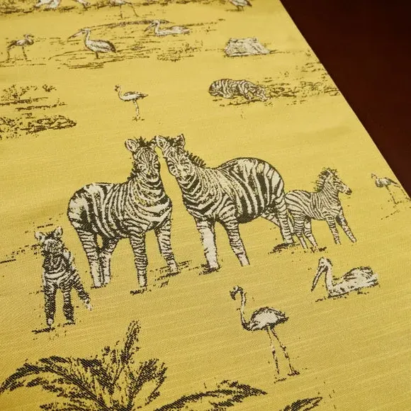 Animal Print Table Runner - Ochre, Jacquard