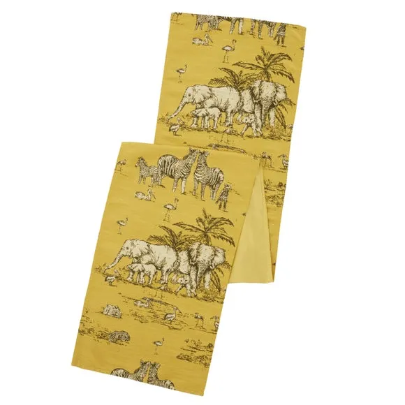 Animal Print Table Runner - Ochre, Jacquard