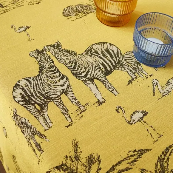 Animal Print Tablecloth - Ochre, Jacquard