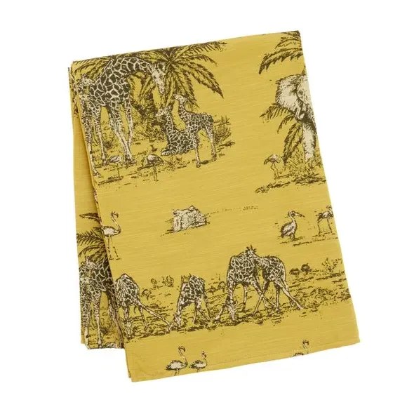 Animal Print Tablecloth - Ochre, Jacquard