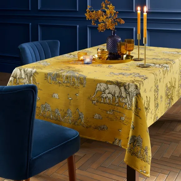 Animal Print Tablecloth - Ochre, Jacquard image