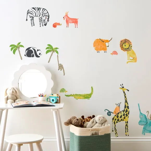 Animal Wall Stickers - Multicolor, Vinyl