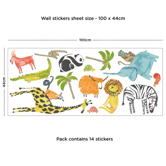Animal Wall Stickers - Multicolor, Vinyl