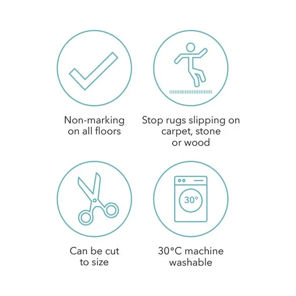 Anti-Slip Rug Mat - White, Polyester Fleece