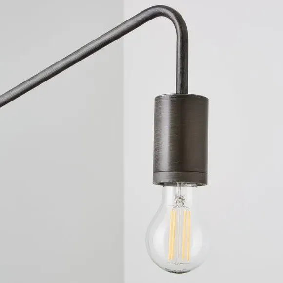 Arc Wall Light with Plug - Pewter, Metal