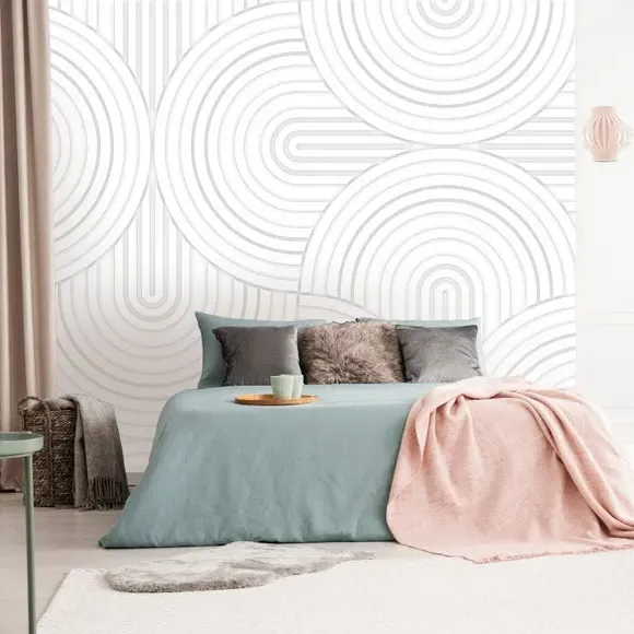 Arch Pattern Wall Mural - White image
