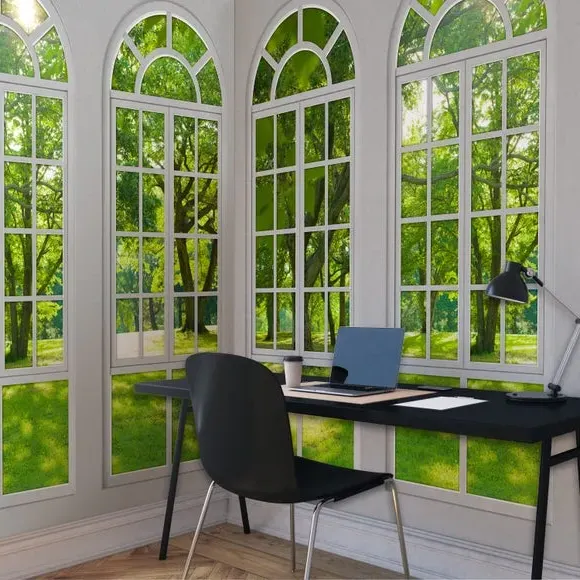 Arch Windows Wall Mural - White