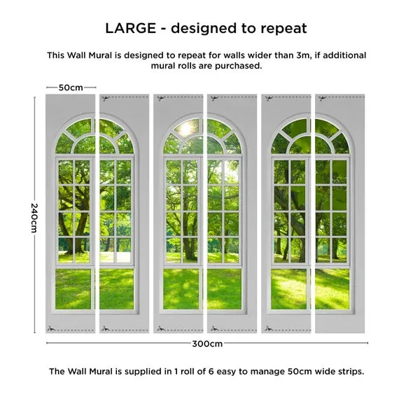 Arch Windows Wall Mural - White
