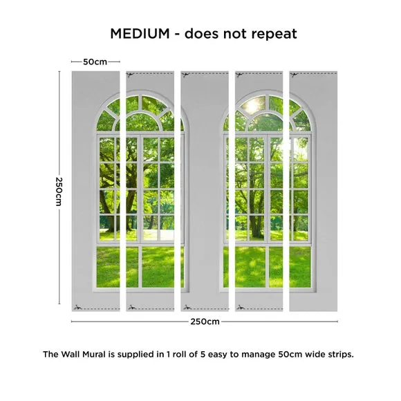 Arch Windows Wall Mural - White