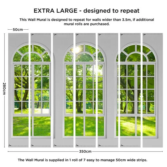 Arch Windows Wall Mural - White