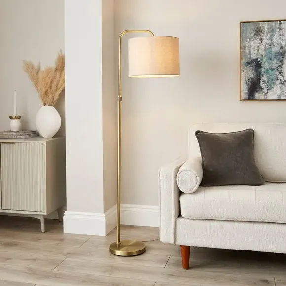 Arched Adjustable Floor Lamp - Antique Brass image