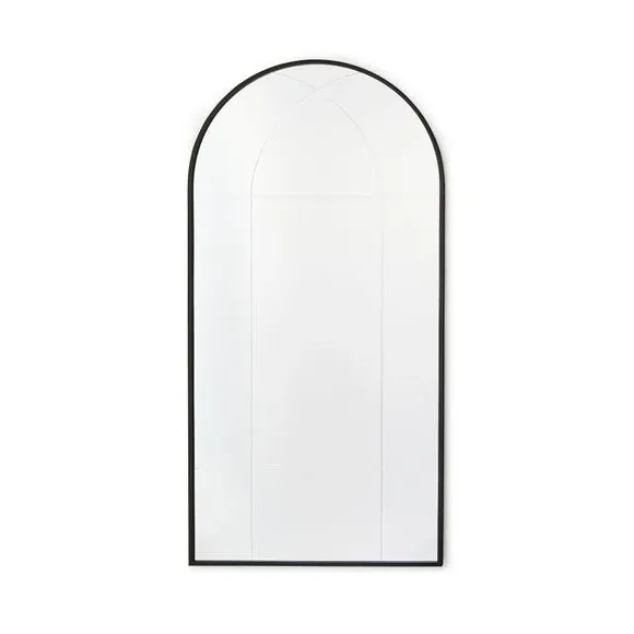 Arched Full Length Leaner Mirror - Black Frame