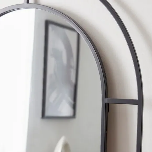 Arched Full Length Leaner Mirror - Black, Metal
