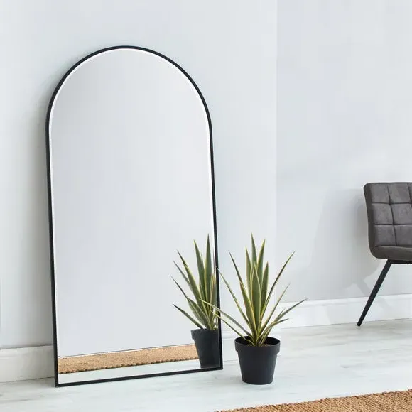 Arched Full Length Leaner Mirror - Black image
