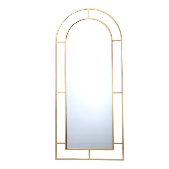 Arched Full Length Leaner Mirror - Gold, Metal