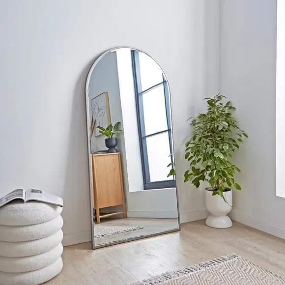 Arched Full Length Leaner Mirror - Grey