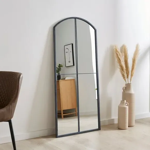 Arched Full Length Leaner Mirror - Pewter image