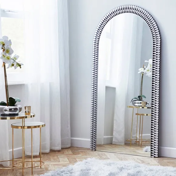 Arched Full Length Leaner Mirror - Silver image
