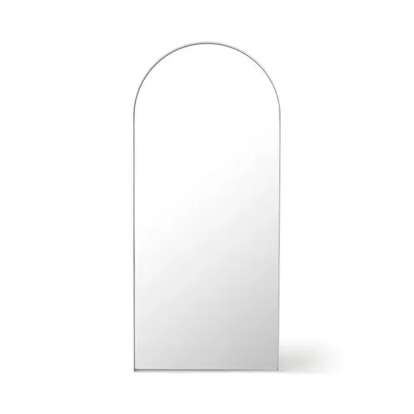 Arched Full Length Leaner Mirror - White, Metal