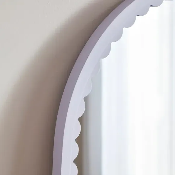 Arched Full Length Mirror Scalloped Edge - Lilac