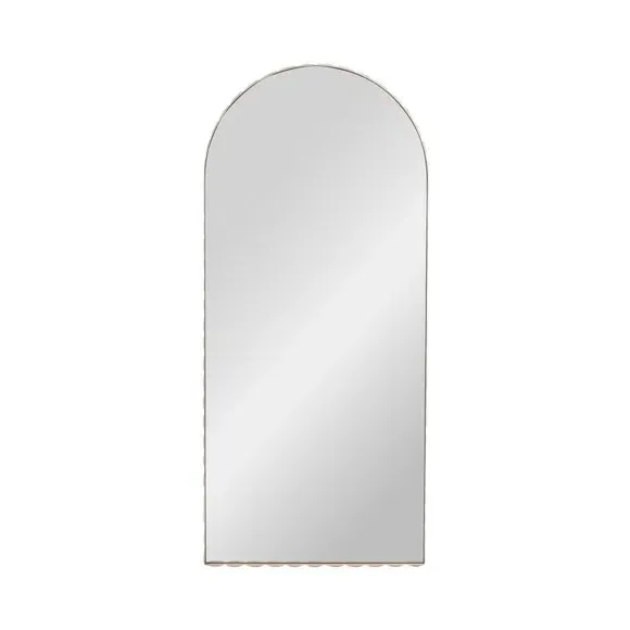 Arched Full Length Mirror Scalloped Frame - Pink