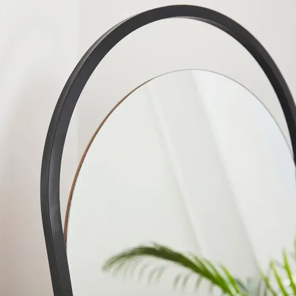 Arched Full Length Standing Mirror - Black Frame
