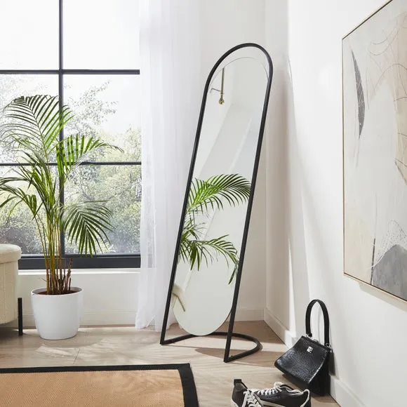 Arched Full Length Standing Mirror - Black Frame image